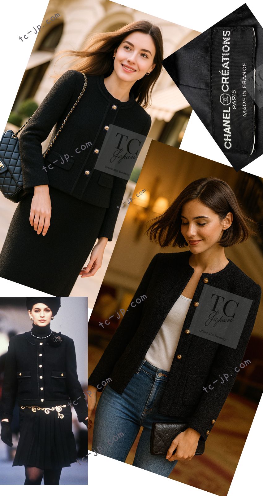 シャネル ヴィンテージ ジャケット スーツ CHANEL ブラック ライオン