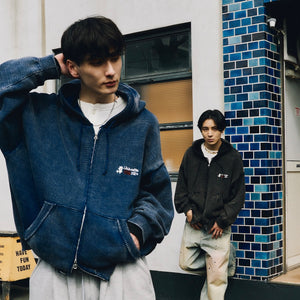 ザッツライフネイビージップアップパーカー ロゴ刺繍 ザッツライフ