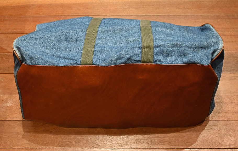 80-90s VTG/USED L.L BEAN デニム+レザー 大きいボストンバッグ