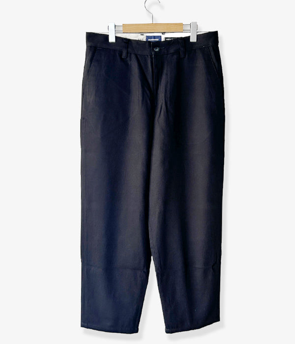 DESCENDANT/DC-6 GDT ORGANIC COTTON TWILL TROUSERS (BLACK)