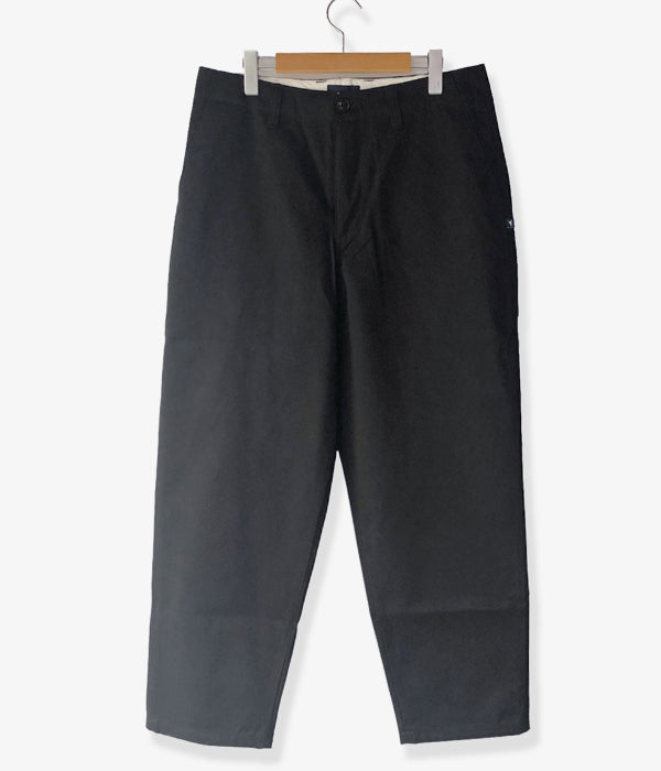DESCENDANT/DC-6 ORGANIC COTTON TWILL TROUSERS (BLACK)
