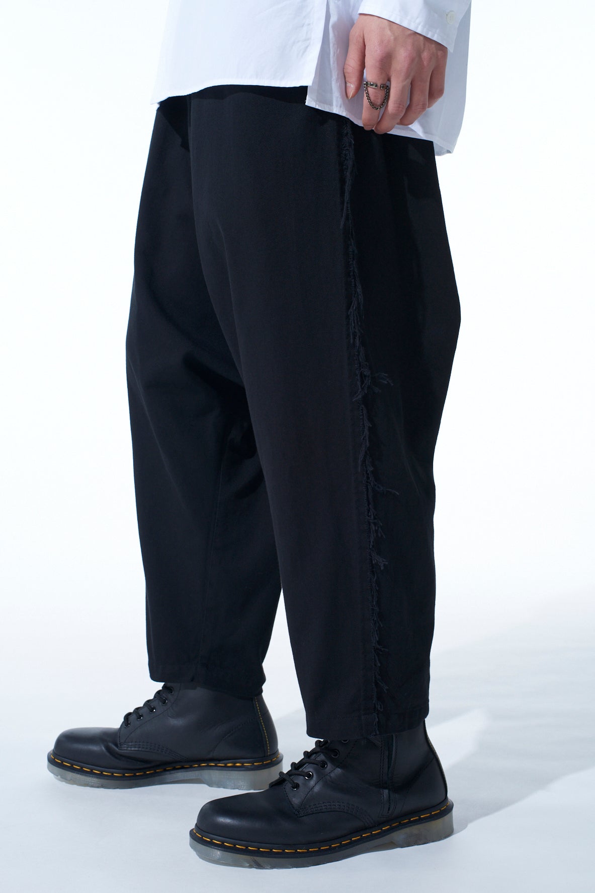 COTTON DRILL CUT-OUT SAROUEL PANTS – THE SHOP YOHJI YAMAMOTO