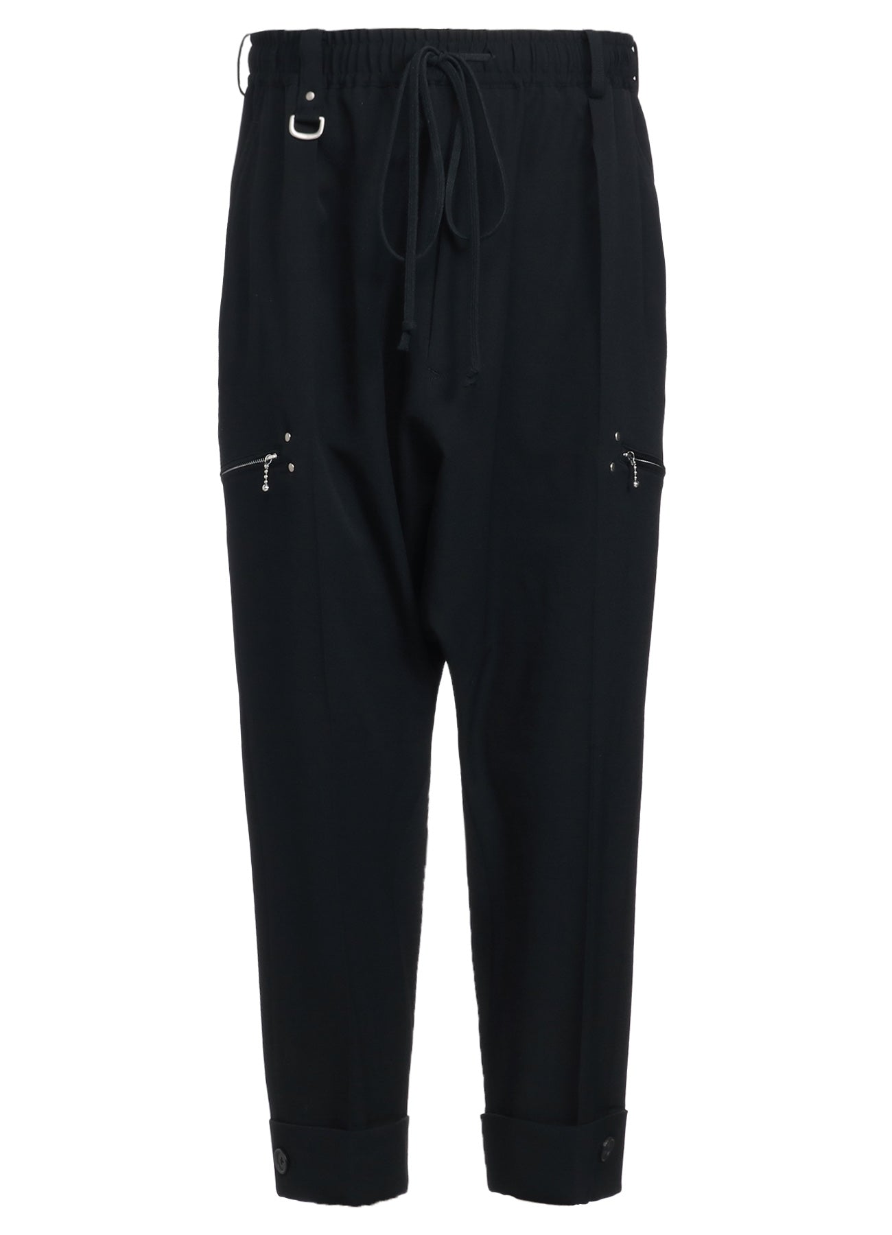 WASHER FINISHED WOOL GABARDINE STUDS SLIM SAROUEL PANTS – THE SHOP