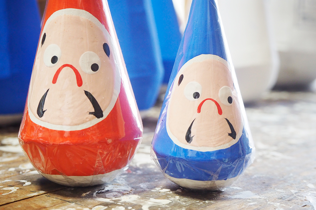 三角だるま今井徳四郎郷土玩具民藝起き上がり小法師新潟水原郷土民芸品