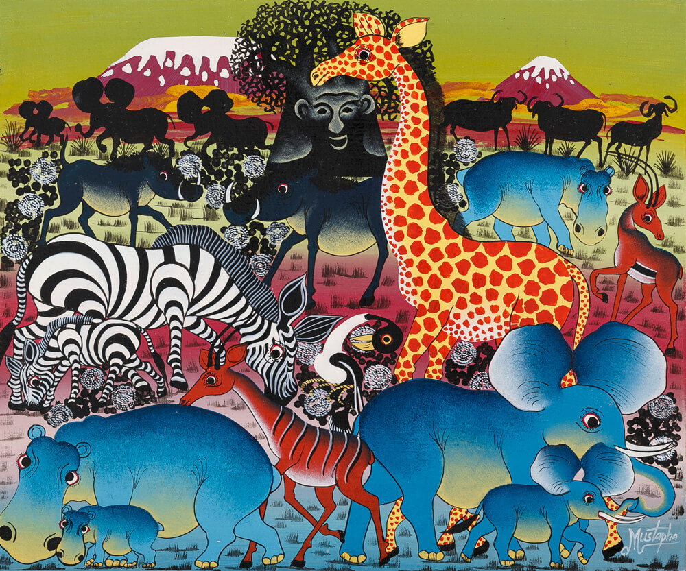 ヨ*コ様 ティンガティンガ 原画 MR•MALIKITA ママアフリカ茶 ティンガ