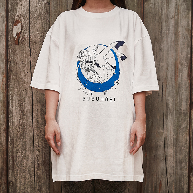 月詠み ANOTHER MOON ロングTシャツ ホワイト 月詠み ANOTHER MOON