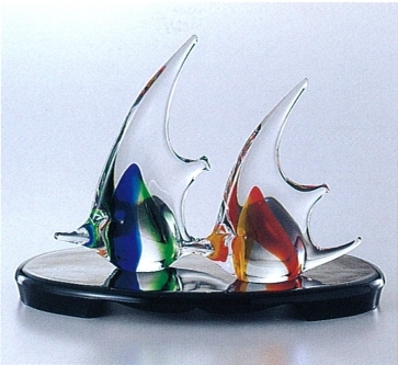 マルティグラス エンゼルフィッシュペア ガラスオーナメント - 土岐