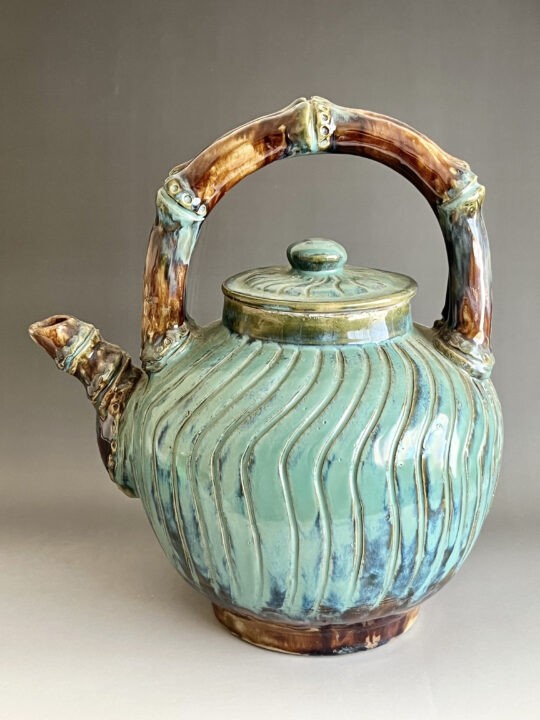 未使用木箱付〉廣永窯 黒織部茶碗 陶器 川喜田半泥子 未