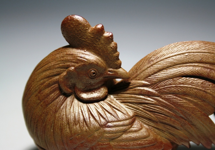 金重陶陽 備前緋襷鶏香合 道明識箱