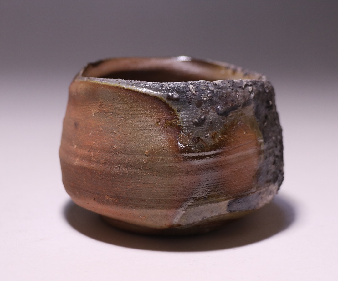 正宗悟 酒呑 備前焼 ぐい呑み 共箱 現代陶芸 作家物 陶芸家 正宗