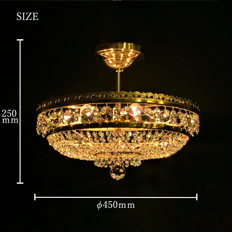 楽天市場】【受注生産】チェコ製 シャンデリア 6灯 ゴールド 照明