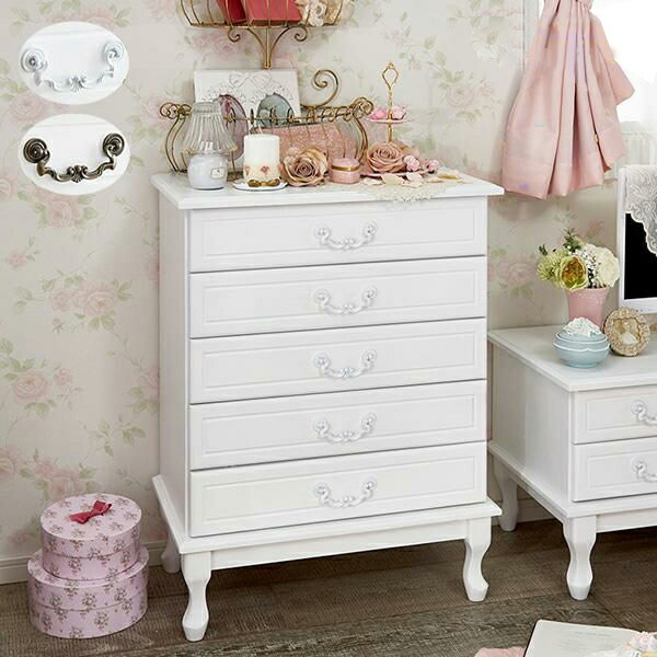 楽天市場】【直送】取っ手を着せ替えできる猫脚チェスト小/ホワイト