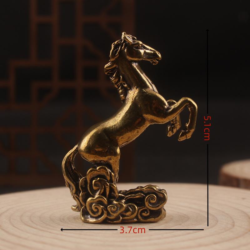 公式 真鍮 馬 レトロ置物 048 真鍮 置物 馬 ウマ 立ち ビンテージ 風水