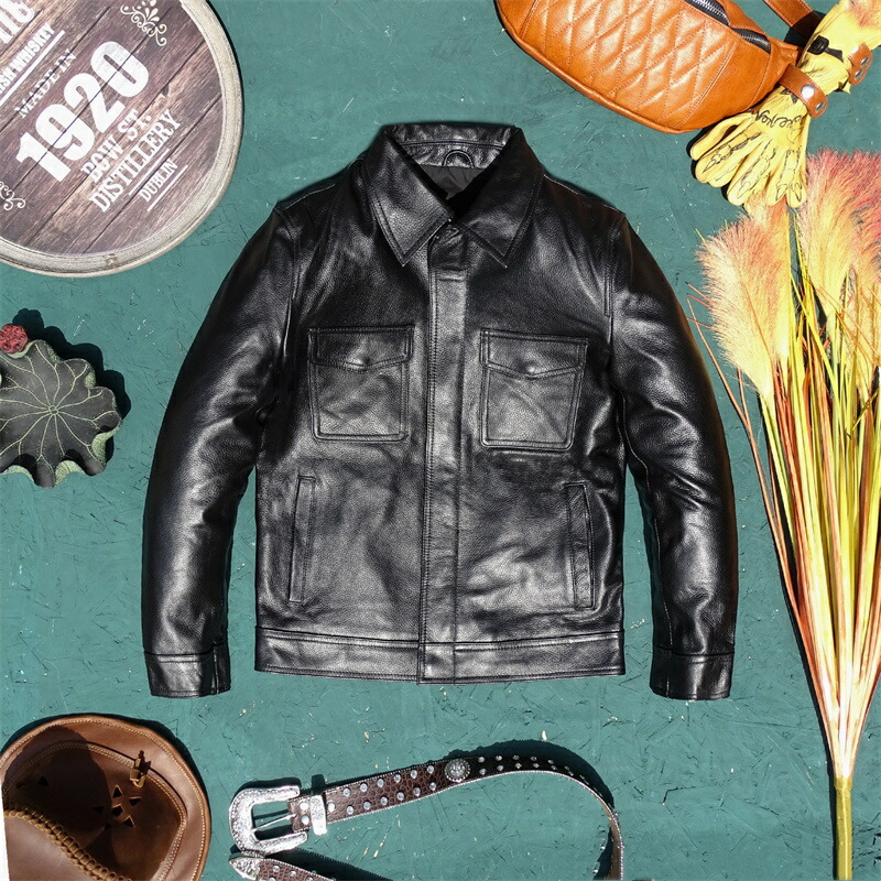 楽天市場】メンズジャケット レザー タイト 牛革 本革 ジャケット