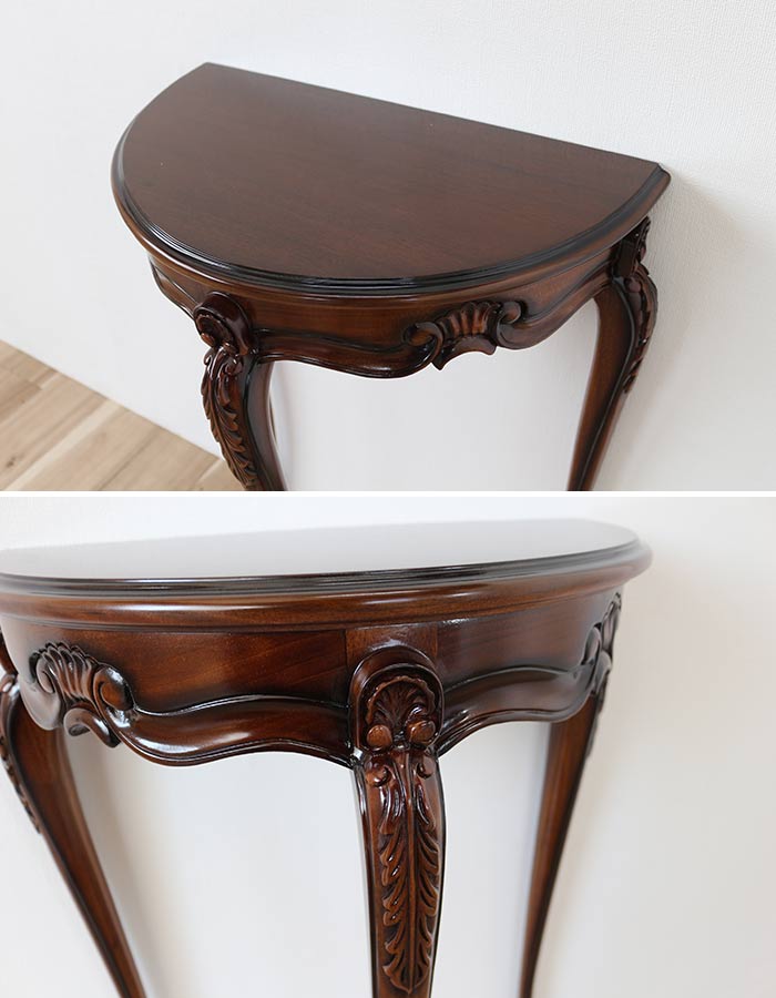 値下IDC大塚取扱 東海家具 アンティーク調 マホガニー 猫脚 コンソール