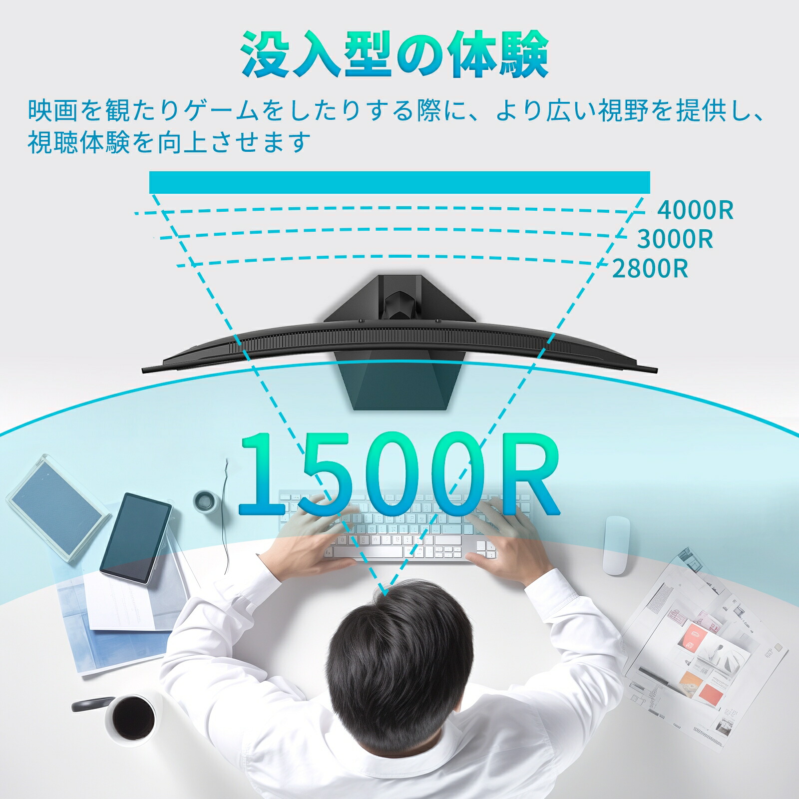 楽天市場】27インチ モニター USB-Cポート対応 120Hz 1500Rの湾曲率