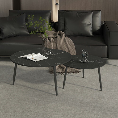 楽天市場】ネストテーブル 2個セット セラミック天板 丸 センター