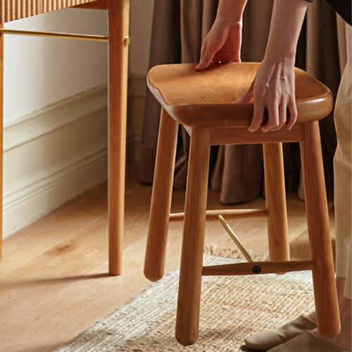 楽天市場】スツール 幅40cm 無垢材 オーク材 チェリー材 頑丈