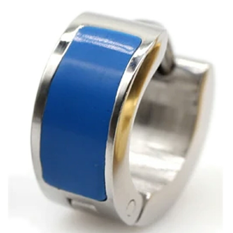 楽天市場】エナメルカラーワイドフープピアス（ターコイズブルー） 1個