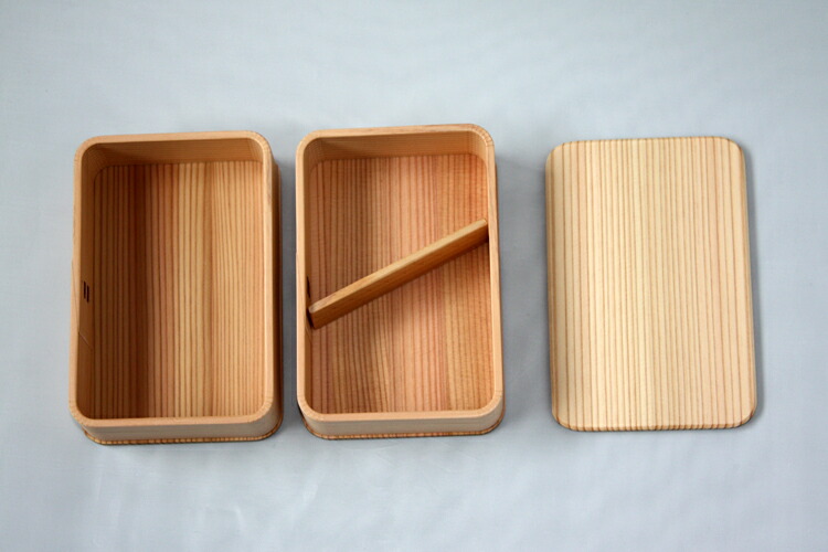 楽天市場】お弁当箱 大館工芸社 曲げわっぱ 隅丸二ツ重 弁当箱 秋田杉