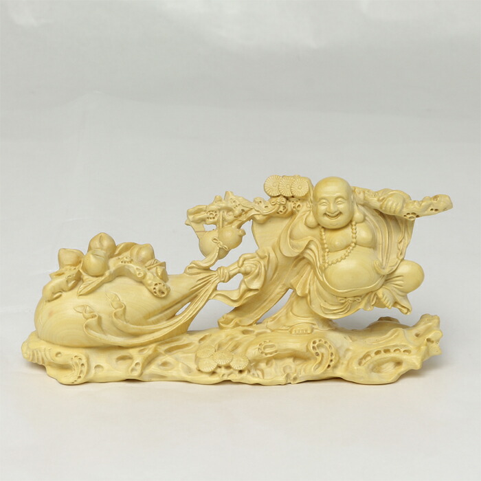 楽天市場】【 伊勢 宮忠 】【 木彫 福布袋 No.2 】幅14cm 奥行き3.7cm
