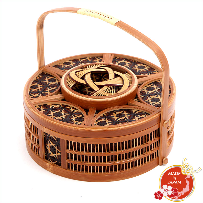 駿河 然林房 竹千筋細工 菓子器