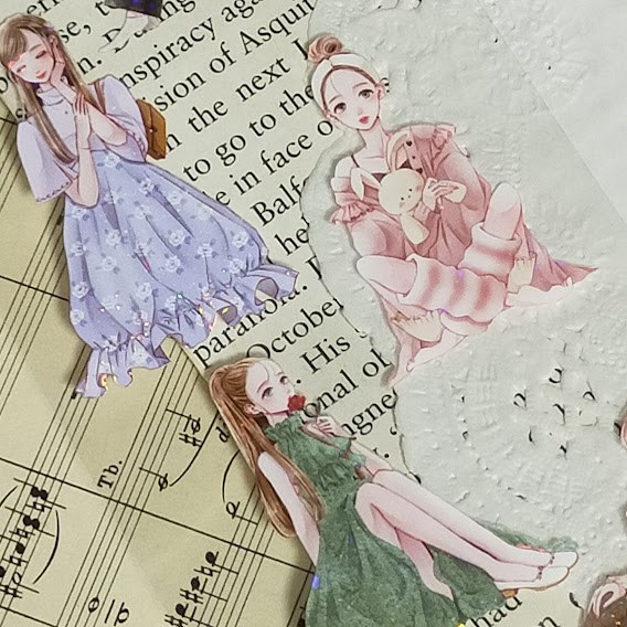 楽天市場】シール オシャレ PETテープ 女の子 コラージュシール 七色の