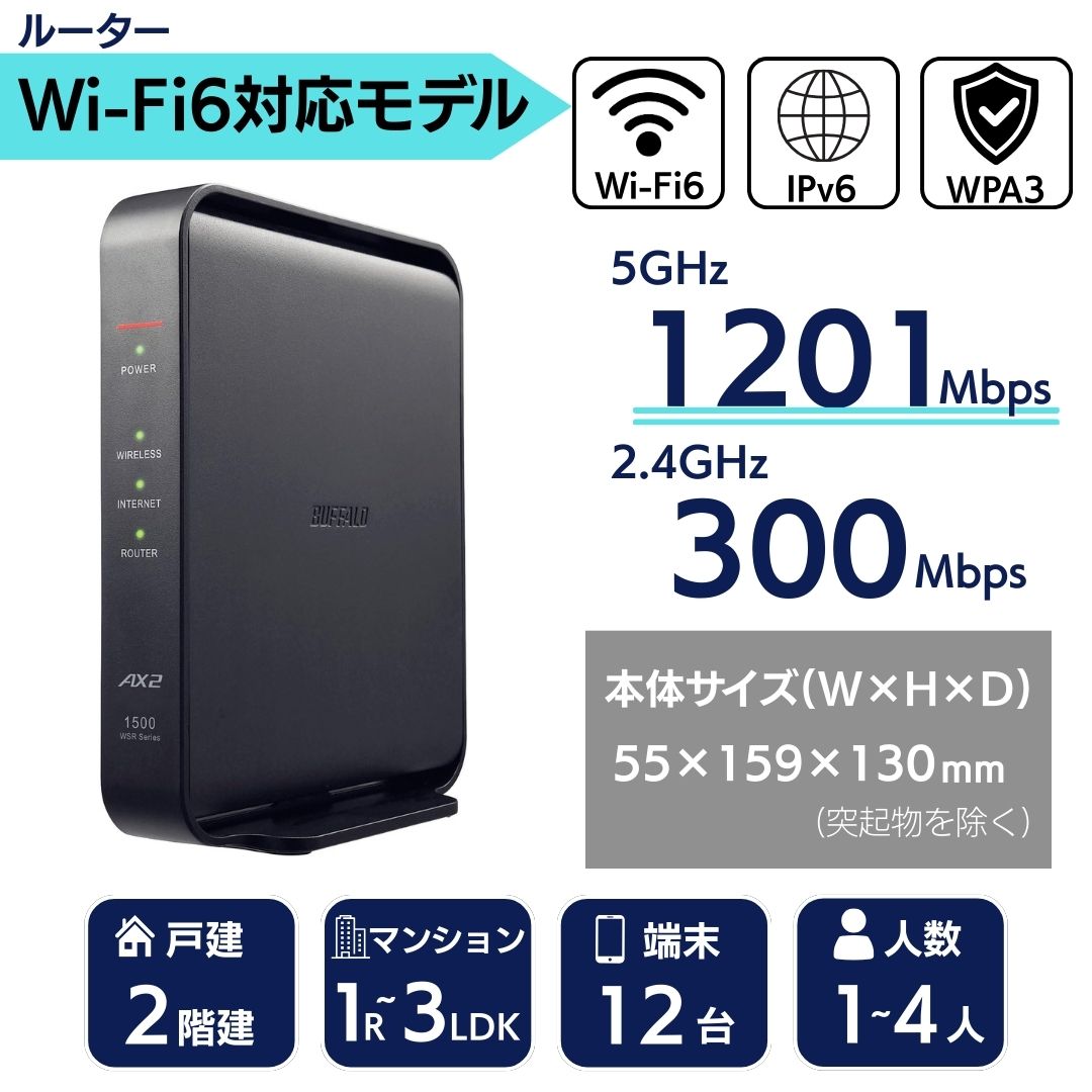 BUFFALO AX7 Wi-Fi 6 ルーター Wi-Fi 7(11be)対応 デュアルバンドWi-Fi