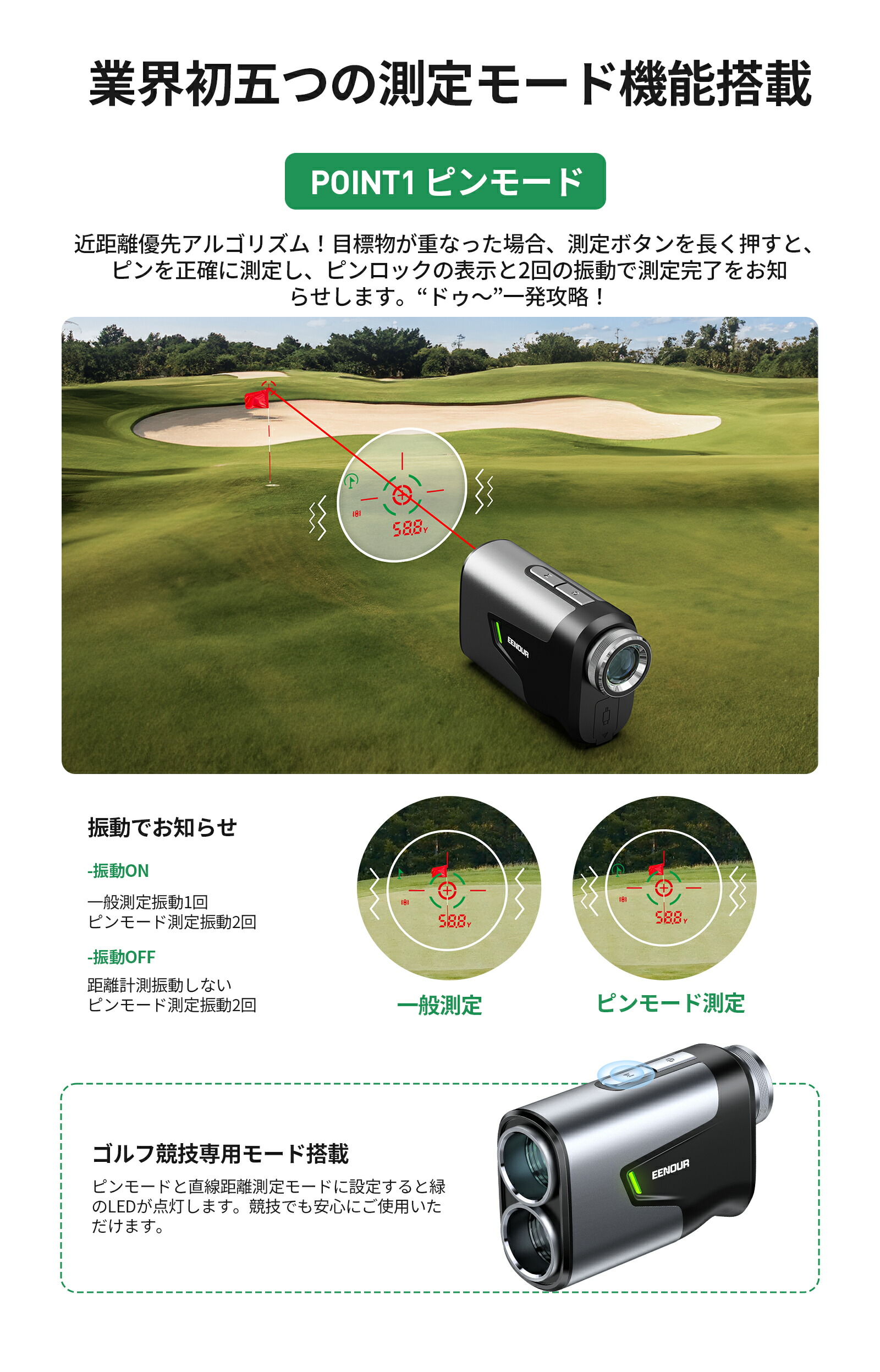 楽天市場】EENOUR 距離計 EENOUR ゴルフ レーザー距離計 2カラーOLED