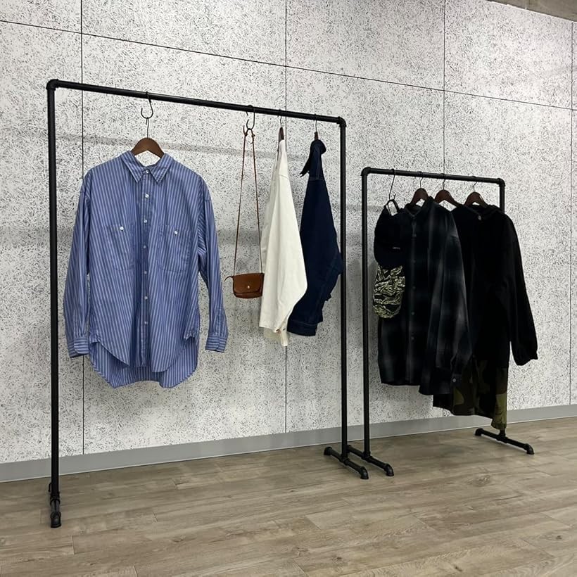 ハンガーラック ガス管 アイアン 黒 パイプ インダストリアル 収納