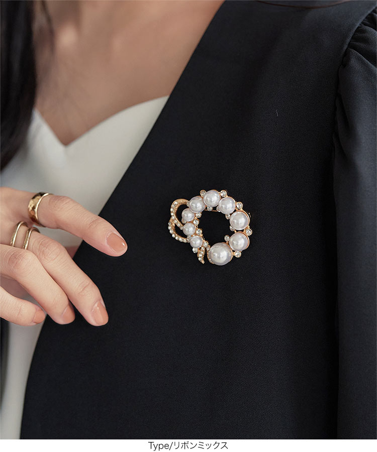 楽天市場】ブローチ パール モチーフ セレモニー [J1132] レディース