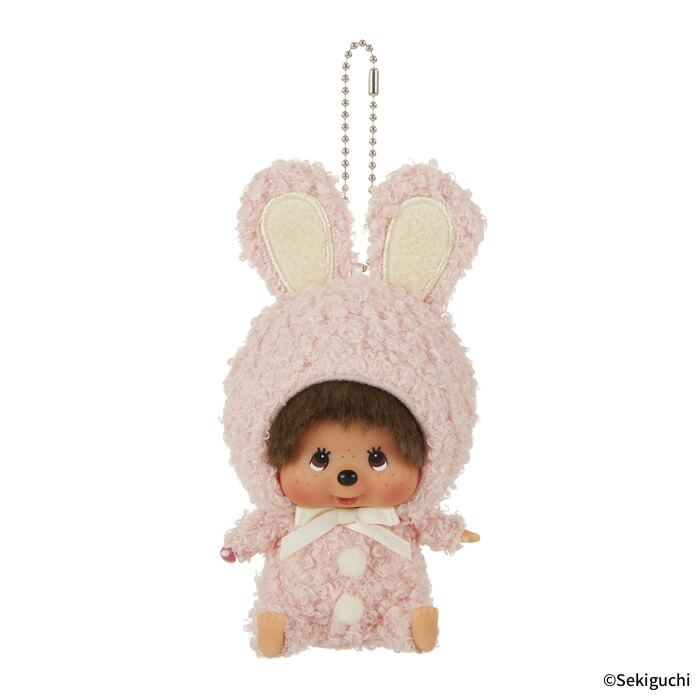 楽天市場】もこもこバニー モンチッチ 顔でかSSキーチェーンモコモコ