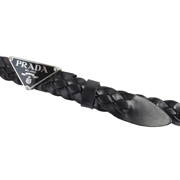 楽天市場】PRADA プラダ トライアングル ロゴ プレート レザーメッシュ