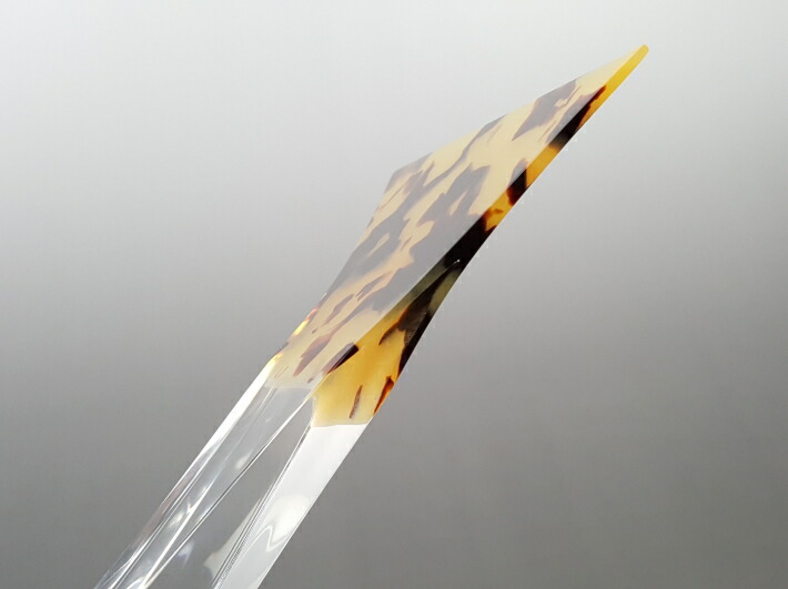 美品】津軽三味線 撥 極上 鼈甲 一枚甲 海宝堂製 才尻鼈甲装飾 べっ甲