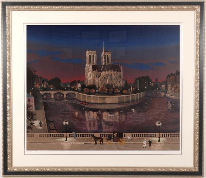 F6 フランス油彩 ミッシェル ドラクロワ 「風景」サイン肉筆手描き