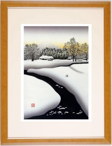楽天市場】宮本秋風 冬景色 インテリア 絵画 風景画 雪景色 和風 木