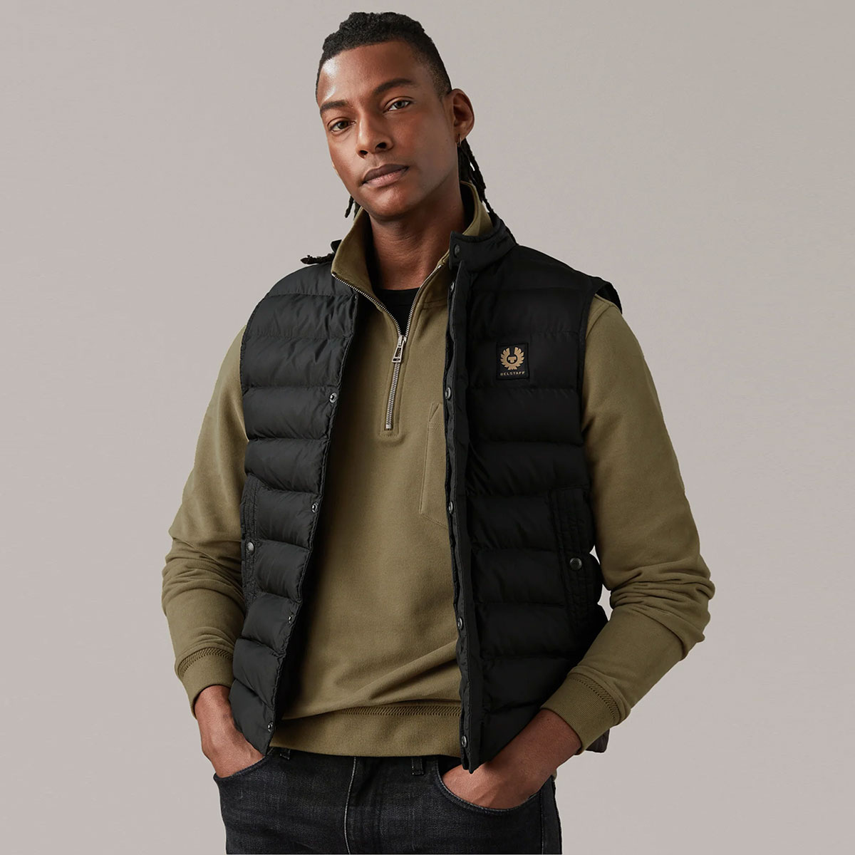 楽天市場】ベルスタッフ スウェット クォーター ジップ ジャージ