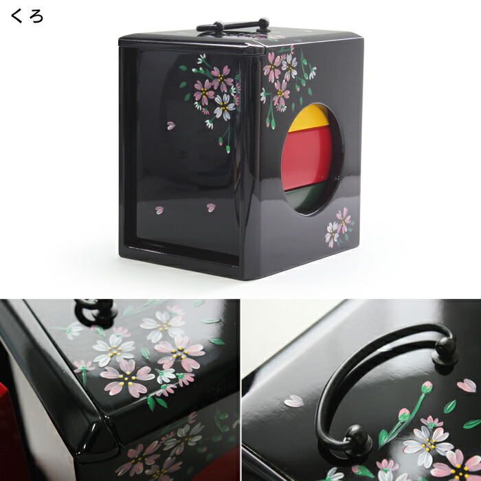 楽天市場】遊山箱（桜柄） 弁当箱 木製 サイズ：外寸/幅12×奥行14×高さ