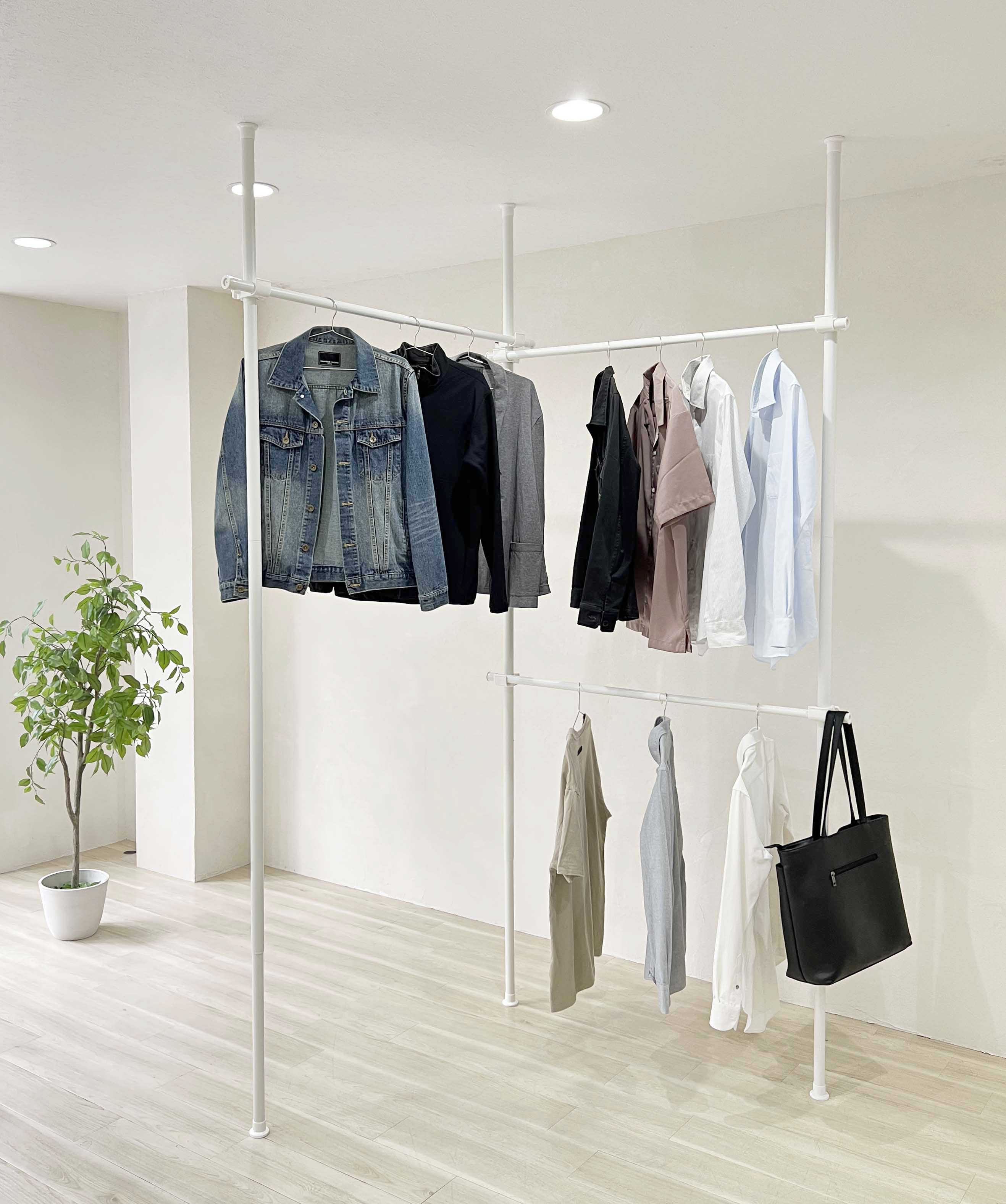 楽天市場】Yoquna 突っ張り ハンガーラック 【SNS 500万再生突破