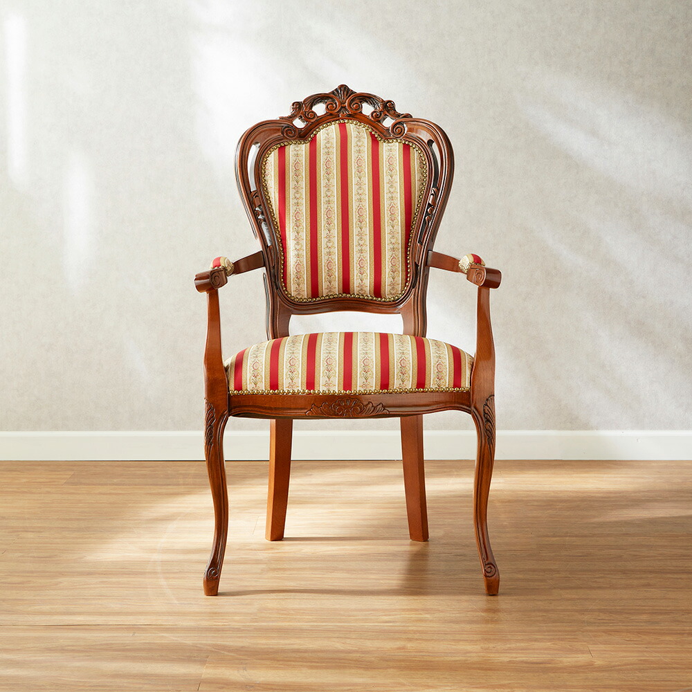 楽天市場】イタリア製 アームチェア レッドストライプ 幅63cm/椅子