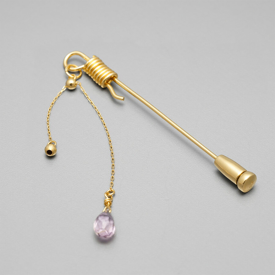 楽天市場】カラーストーン チャーム 付き ピンブローチ ブローチピン