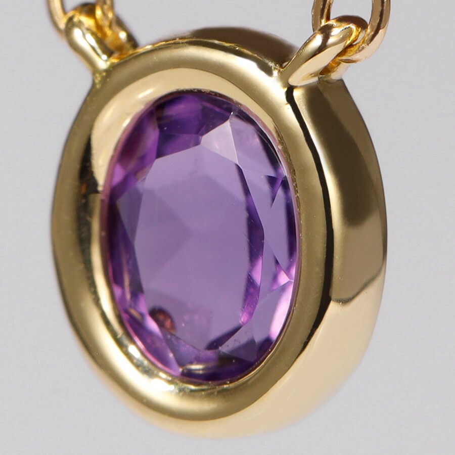 楽天市場】アメシスト ネックレス 0.2カラット 18金 イエローゴールド