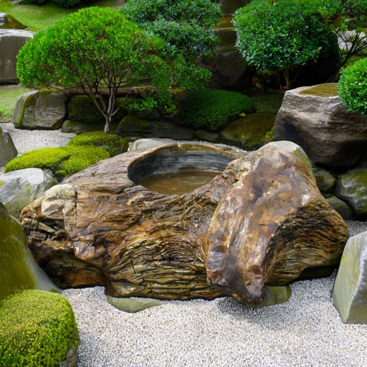 楽天市場】つくばい 珪化木 木化石 手水鉢 水鉢 大きい 庭石 天然石