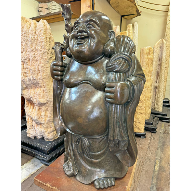 楽天市場】唐金 『布袋』 高さ約1m30cm 銀象嵌入り 七福神 開運