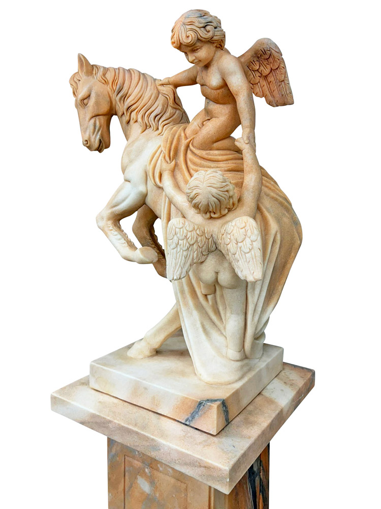 馬 石彫刻 中国 天然石 オブジェ アンティーク No.CR-362 天然石