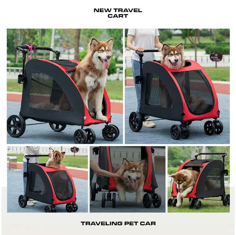 楽天市場】【取付動画アリ】ペットカート 大型犬対応 耐荷重 50kg