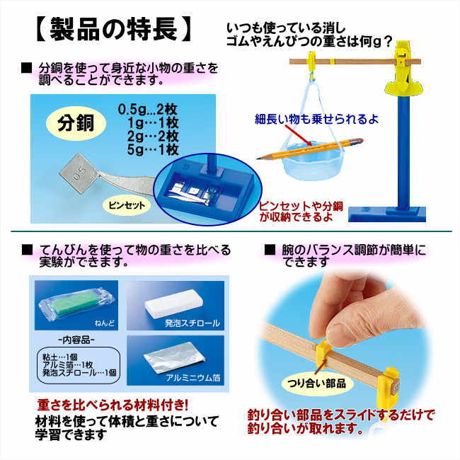 楽天市場】理科実験キット 物と重さA型 てんびん作り 物の重さ 比較