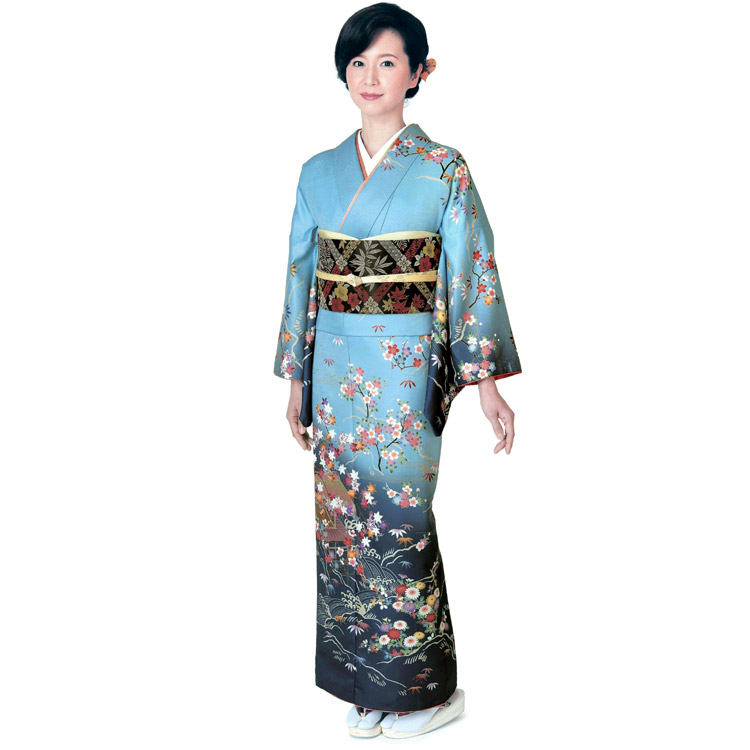 楽天市場】訪問着 セット 購入 ブルーぼかし地 茶屋辻 5点セット