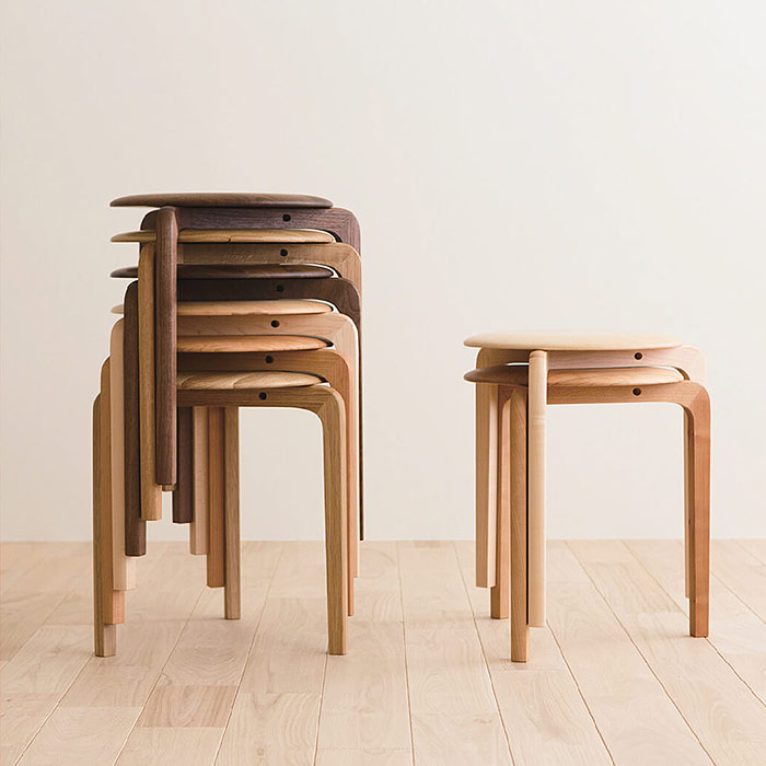 楽天市場】[レビュー特典]LISCIO 日本製 無垢材 スツール 3本脚タイプ