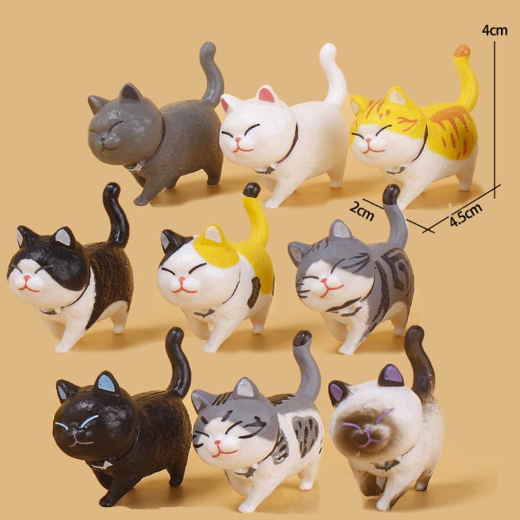 楽天市場】ネコちゃん9匹セット 置物 ねこ 猫 置物 動物置物 カー用品